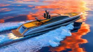 Illustration de la nouvelle génération de moteurs Rolls-Royce 12V2000 M96Z pour yachts rapides et durables. Image réalisée par IA.