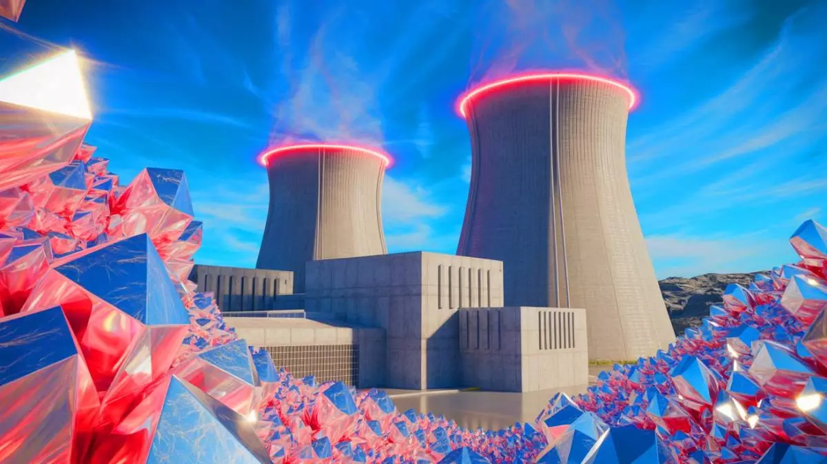 Illustration de la capacité d'auto-réparation du béton sous rayonnement nucléaire. Image réalisée par IA.