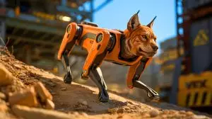 Illustration de Lynx M20, le robot chien aux capacités athlétiques impressionnantes. Image réalisée par IA.