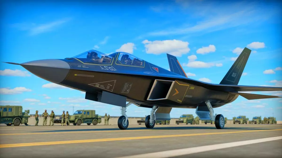 Illustration de l'avion furtif chinois de 6e génération J-36. Image réalisée par IA.