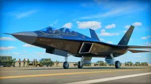 Illustration de l'avion furtif chinois de 6e génération J-36. Image réalisée par IA.
