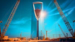 Illustration de la JEC Tower de Jeddah, le futur gratte-ciel le plus haut du monde, générée par intelligence artificielle.