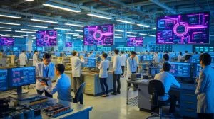 Illustration de l'essor technologique de la Chine dans le domaine des semi-conducteurs, générée par intelligence artificielle.
