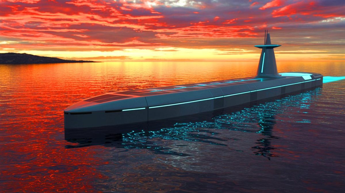Illustration de navires nucléaires révolutionnaires en mer, générée par intelligence artificielle.