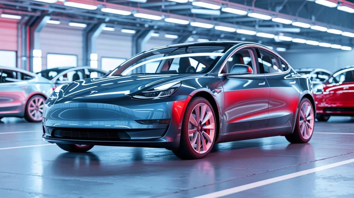 Illustration de la restitution d'une Tesla Model 3 après cinq ans de LOA sans frais additionnels.