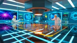 Illustration de la transformation potentielle du magnésium en supraconducteur grâce au confinement quantique. Image réalisée par IA.