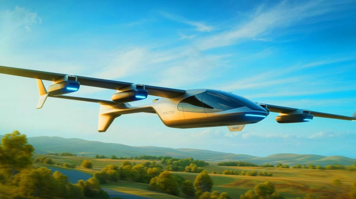 Illustration de l'autonome eVTOL Cento équipé du système ALMS en opération. Image réalisée par IA.