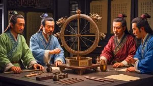 Illustration de la reconstruction moderne du sismoscope de Zhang Heng par des chercheurs chinois.