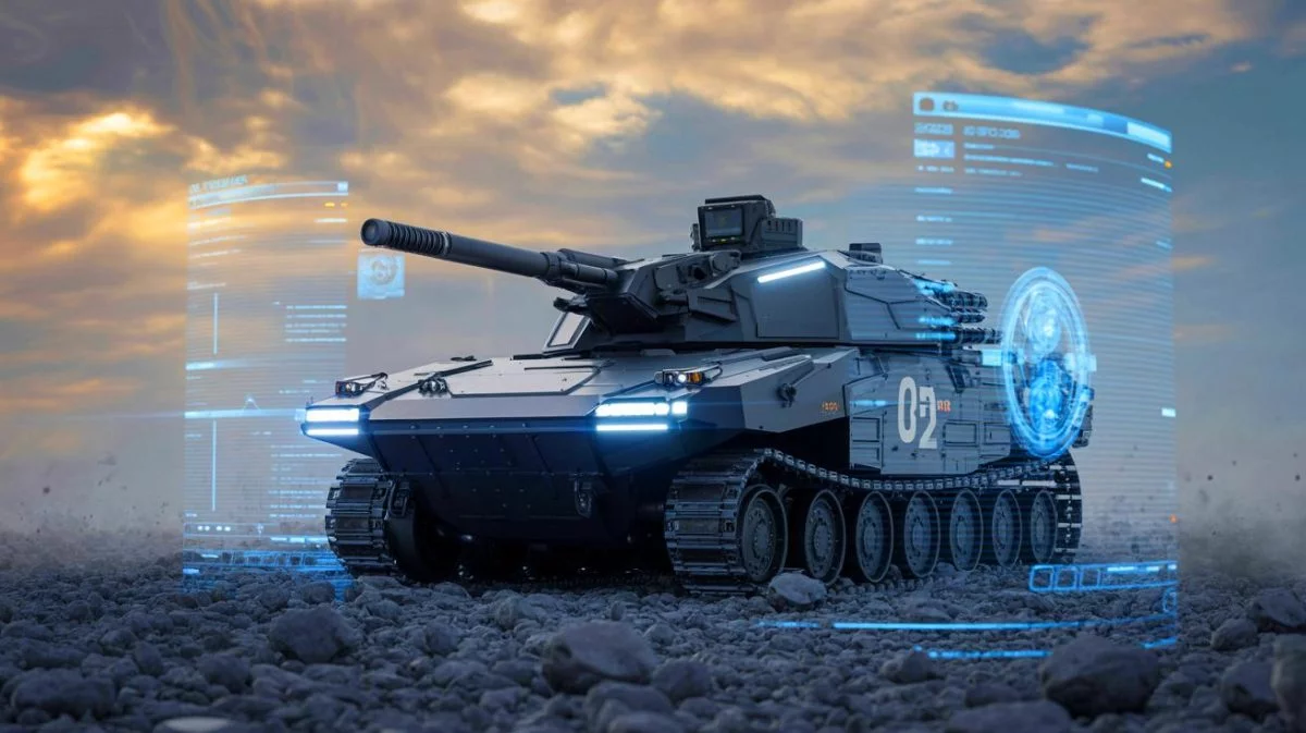 Illustration de chars K2 Black Panther déployés en Pologne dans le cadre d'un accord militaire. Image réalisée par IA.