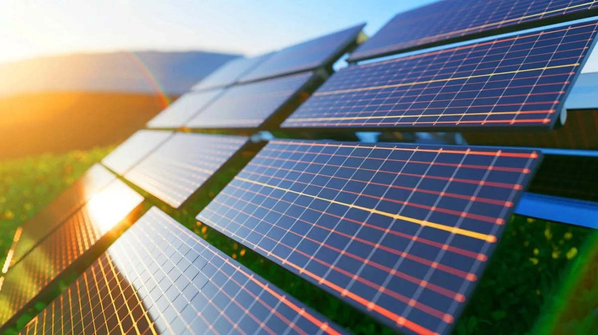 Illustration de cellules solaires tandem flexibles combinant pérovskite et CIGS. Image réalisée par IA.
