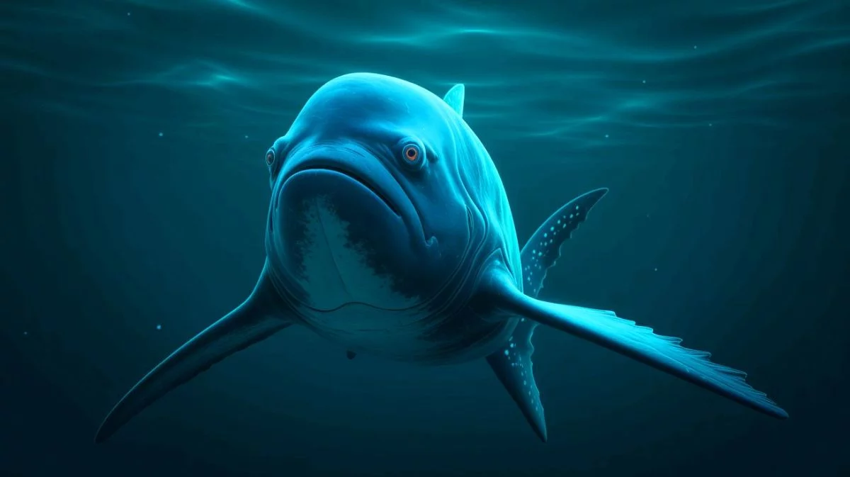 Illustration de la découverte d'un calmar abyssal couvant des œufs géants, générée par intelligence artificielle.
