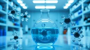 Illustration de la découverte d'un liquide hydrogène stable à température ambiante, générée par intelligence artificielle.