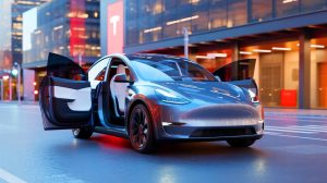 Illustration de la Tesla Model Y L offrant un équilibre inédit entre confort et utilité, générée par intelligence artificielle.