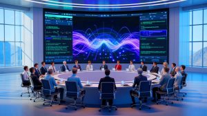 « Une IA défie les génies » : une intelligence artificielle affronte 30 mathématiciens de renom lors d’un meeting secret en Californie Illustration de l'affrontement entre une intelligence artificielle et des mathématiciens, générée par intelligence artificielle.