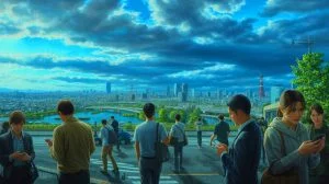 Illustration de Ryo Tatsuki prédisant un tremblement de terre au Japon. Image réalisée par IA.