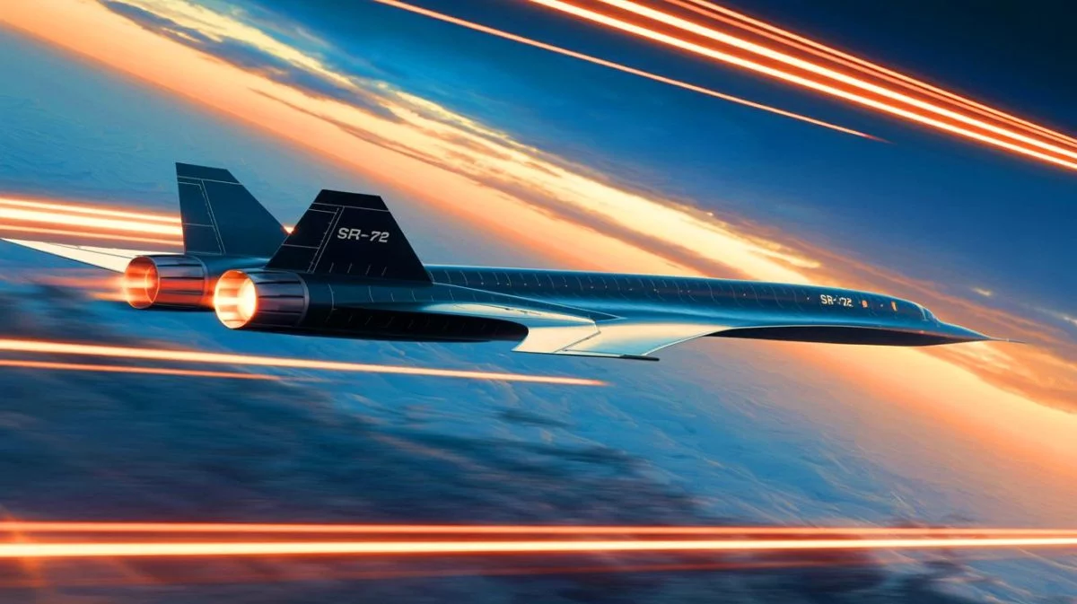 Illustration de l'avion hypersonique SR-72, générée par intelligence artificielle.