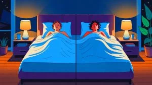 Illustration de différentes positions de sommeil et leurs impacts sur la santé. Image réalisée par IA.