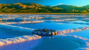 Illustration de l'extraction durable de lithium à partir de saumures des lacs salés.