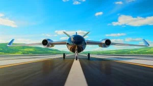Illustration de l'avion à hydrogène ZEROe d'Airbus prévu pour la fin des années 2030.