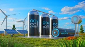 Illustration de la technologie CO2 Battery d'Energy Dome pour le stockage d'énergie renouvelable.