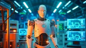Illustration de l'incident impliquant un robot humanoïde Unitree H1 lors d'une défaillance technique.