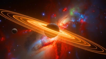 Illustration de la détection des ondes gravitationnelles et de la fusion de trous noirs.