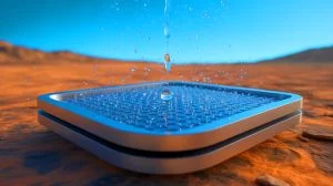 Illustration de la récolte passive de l'eau de l'air par un dispositif innovant du MIT.