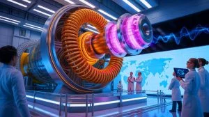 Illustration de la percée scientifique du stellarator Wendelstein 7-X dans la génération d'ions hélium-3 à haute énergie.