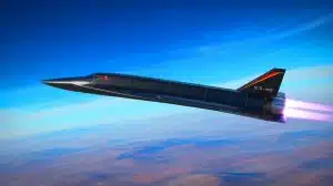 Illustration de l'avion expérimental hypersonique X-43A de la NASA en plein vol.