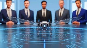 Illustration de la plus petite innovation robotique volante inspirée par le vol des bourdons.