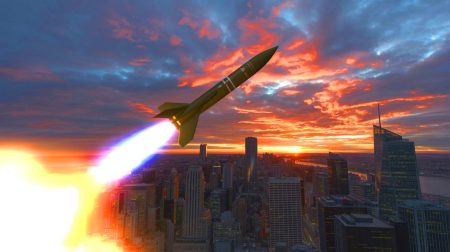 Illustration de la défense antimissile Golden Dome des États-Unis.