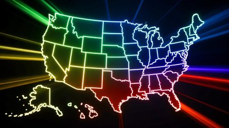 Illustration de l'expansion territoriale des États-Unis par la revendication de fonds marins.