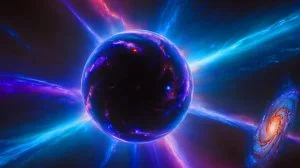Illustration de la découverte d'un trou noir supermassif illuminé par la rémanence du Big Bang grâce au télescope Chandra.