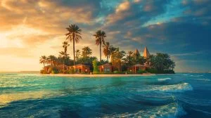 Illustration de la stabilité et des défis environnementaux des îles Palm à Dubaï.