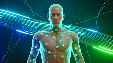 Illustration de nanorobots circulant dans le flux sanguin pour des traitements médicaux innovants.