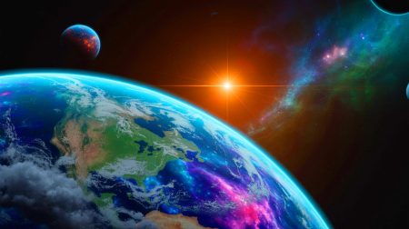 Illustration de la planète Enaiposha, également connue sous le nom de GJ 1214 b, et de son atmosphère complexe.