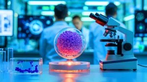 Illustration de la première cellule artificielle autonome créée par des chercheurs de l'Institut de Bioingénierie de Catalogne.