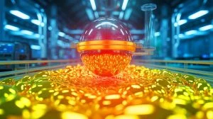 Illustration de la transformation du mercure en or grâce à la technologie de fusion tokamak.