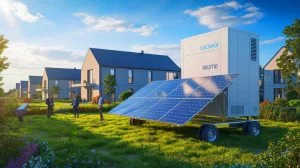 Illustration de la centrale solaire mobile alimentant les logements sociaux à Lille.