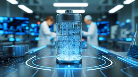 Illustration de la première batterie en diamant carbone 14 développée par des chercheurs de l'université de Bristol.