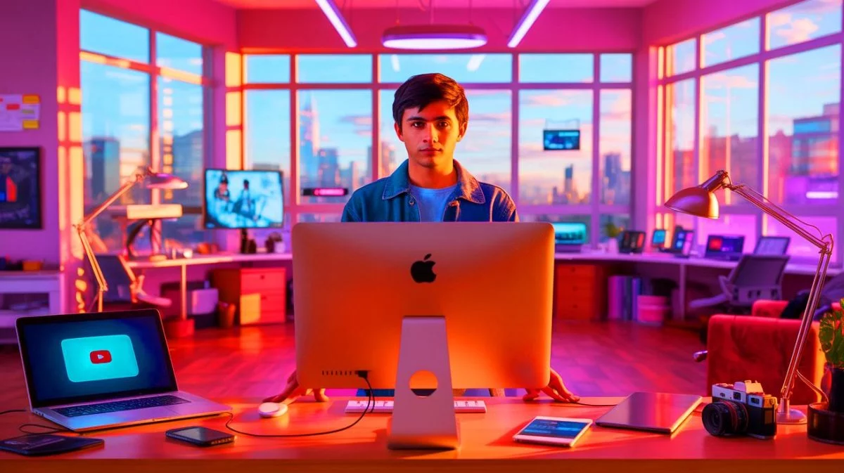 Illustration de Jawed Karim, cofondateur de YouTube, lors de la création de la première vidéo de la plateforme.
