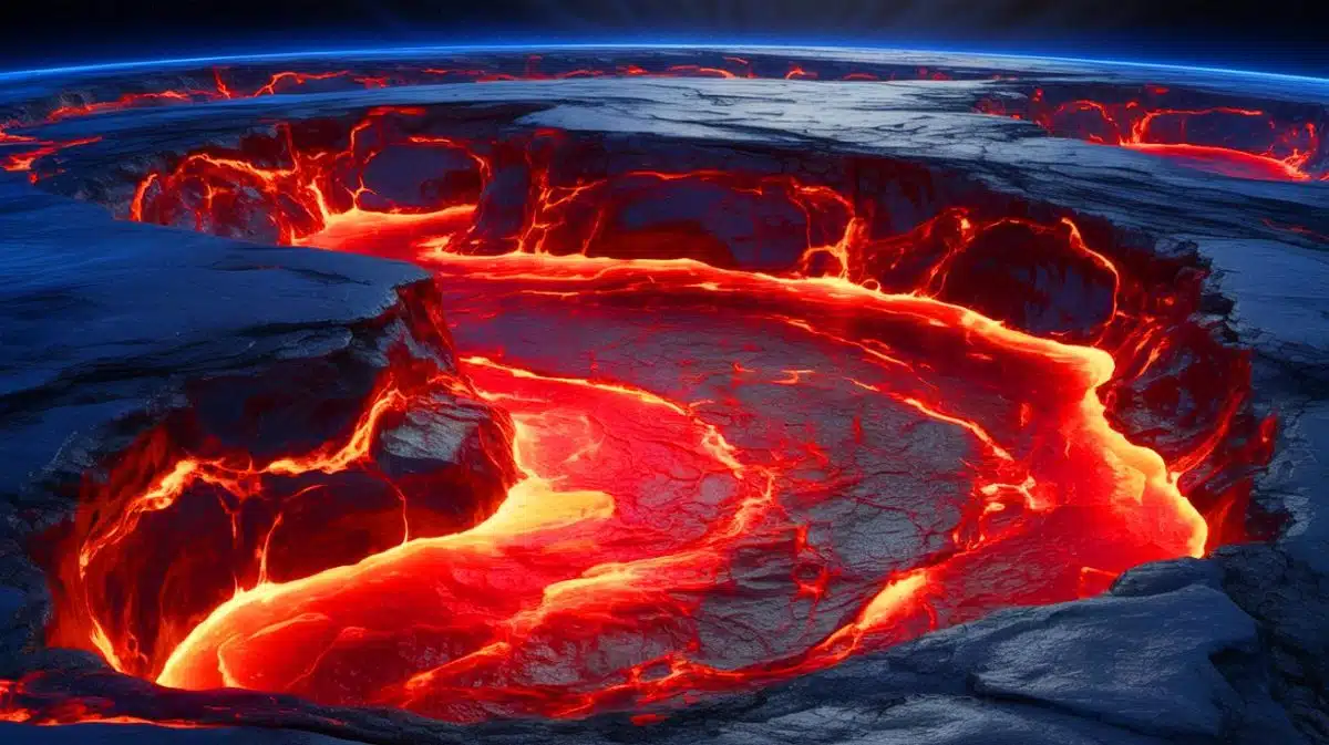 Illustration de la transformation de la Terre en un vaste océan de magma basal.