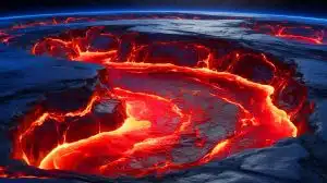 Illustration de la transformation de la Terre en un vaste océan de magma basal.