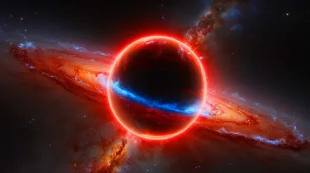 Illustration de la découverte du trou noir supermassif dans la galaxie CAPERS-LRD-z9.