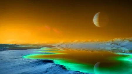 Illustration de la formation de vésicules dans les lacs d'hydrocarbures de Titan, la grande lune de Saturne.