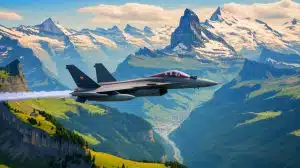 Illustration de la Suisse réévaluant ses alliances militaires face à l'opposition à l'achat des F-35 américains.