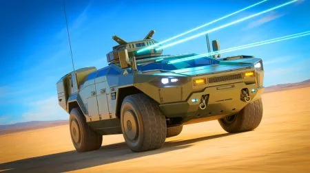 Illustration de systèmes d'arme laser à haute énergie développés pour l'armée américaine.