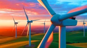 Illustration de l'optimisation de la production d'énergie éolienne grâce à la résolution d'un problème mathématique centenaire.
