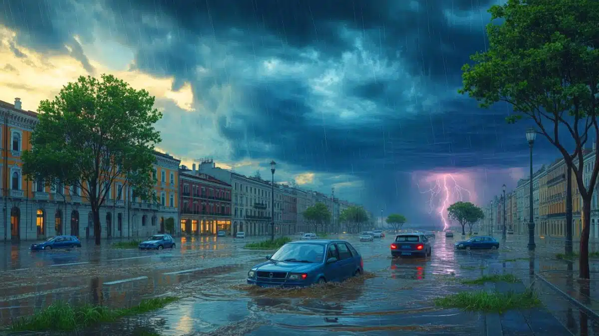 Illustration de l'augmentation des tempêtes explosives et des inondations en Europe de l'Ouest.
