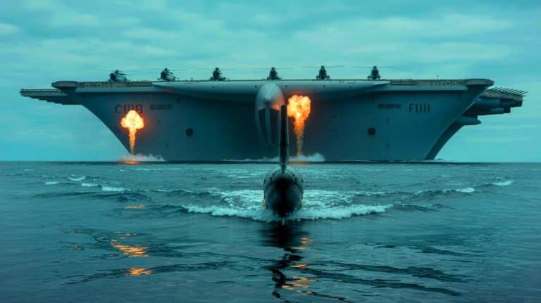 « David contre Goliath en mer » : un sous-marin de 100 millions $ menace un porte-avions américain de 4,5 milliards $